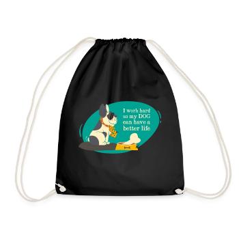 dog - Drawstring Bag - black - Front