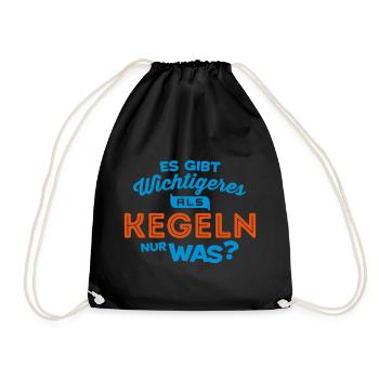 kegeln kegelclub spruch - Turnbeutel - Schwarz - Vorne