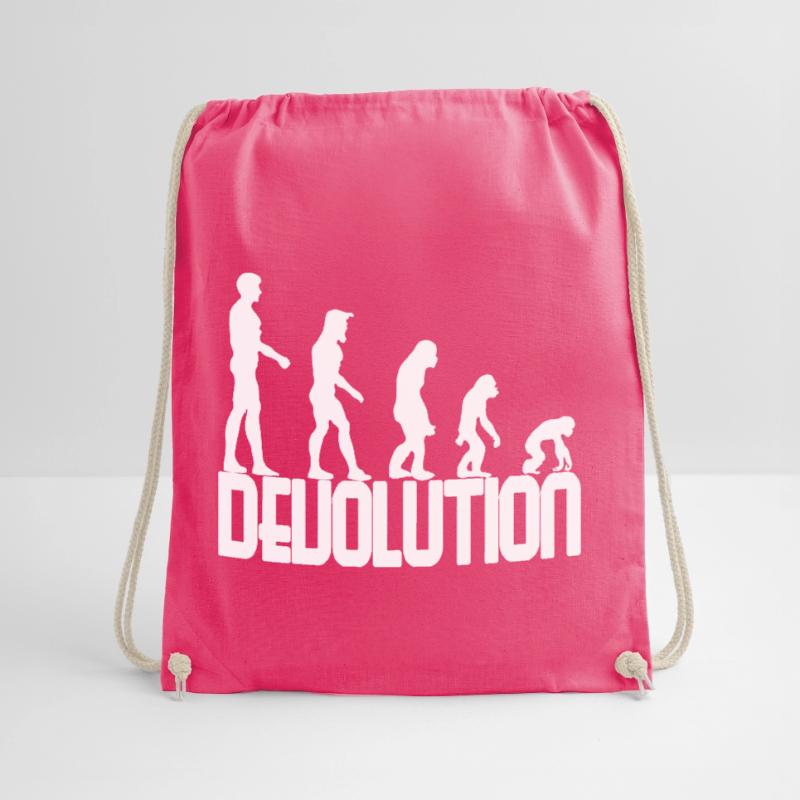 Devolution Evolution simple design Drawstring Bag