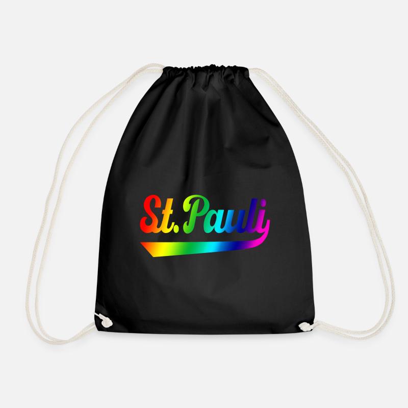St Pauli Hamburg Regenbogen - Turnbeutel - Schwarz
