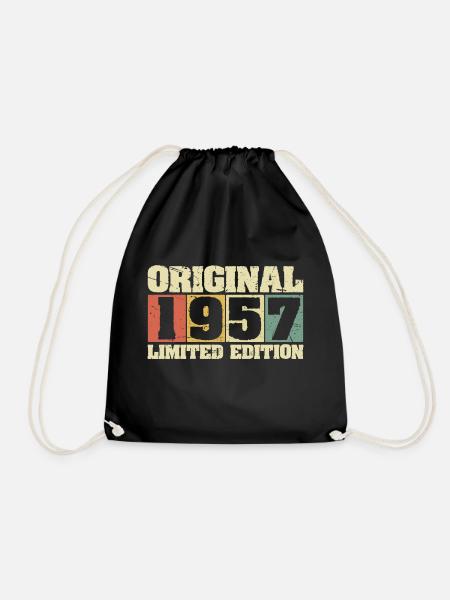 1957 Original Vintage Jahrgang Retro Geburtstag - Turnbeutel - Schwarz