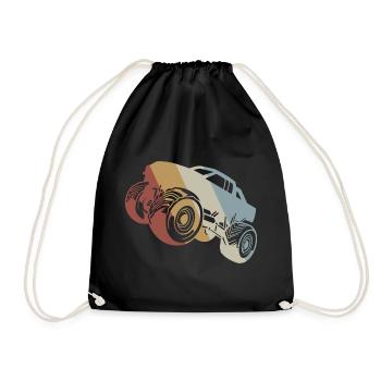 Monster Truck Retro Style Vintage - Drawstring Bag - black - Front