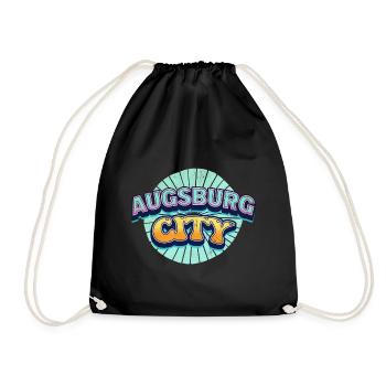 Augsburg Germany City Font Pop Art Comic - Drawstring Bag - black - Front