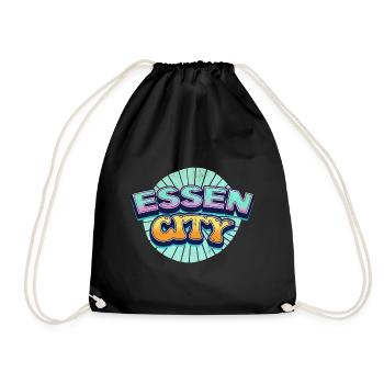 Essen Germany City Font Pop Art Comic - Drawstring Bag - black - Front