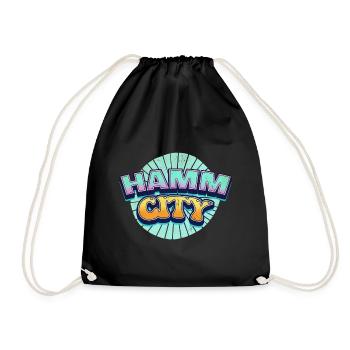 Hamm Germany City Font Pop Art Comic - Drawstring Bag - black - Front
