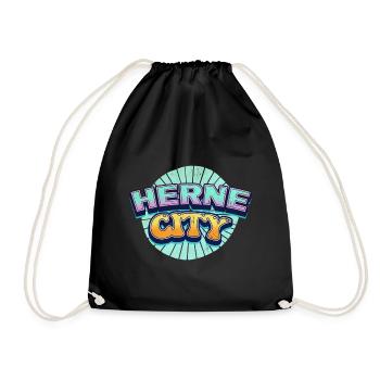 Herne Germany City Font Pop Art Comic - Drawstring Bag - black - Front