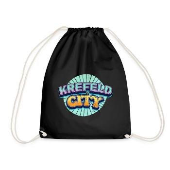 Krefeld Germany City Font Pop Art Comic - Drawstring Bag - black - Front