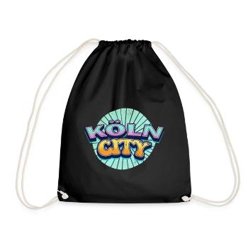 Cologne Germany City Font Pop Art Comic - Drawstring Bag - black - Front