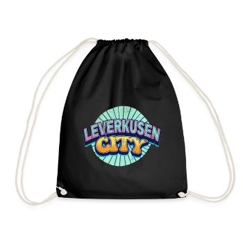 Leverkusen Germany City Font Pop Art Comic - Drawstring Bag - black - Front