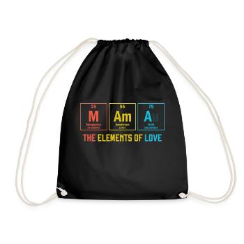 Mama Elemente der Liebe Periodensystem Mama - Turnbeutel - Schwarz - Vorne