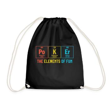 Poker Periodic Table Funny Texas Holdem Chemistry - Drawstring Bag - black - Front