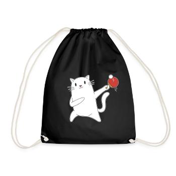 Table Tennis Katze Pingpong Outfit Cat Tischtennis - Sac de sport léger - noir - Devant