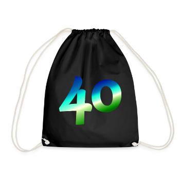 tolle apparel, 40 karibischer farbverlauf - Turnbeutel - Schwarz - Vorne