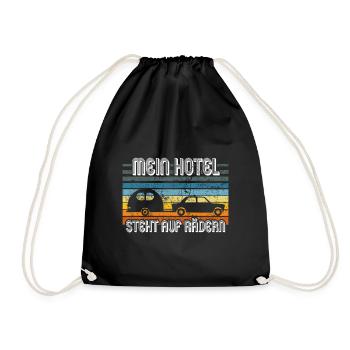 Wohnwagen Hotel Camping - Turnbeutel - Schwarz - Vorne