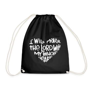 With my whole heart (dark) - Drawstring Bag - black - Front