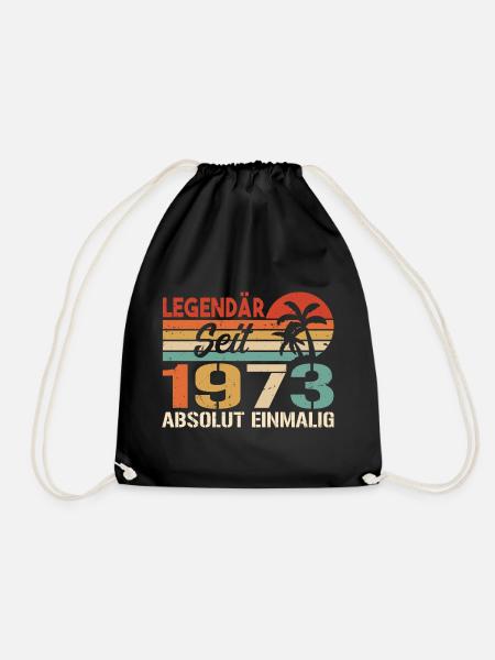 Original 1973 Jahrgang Vintage Geburtstag 1973 - Turnbeutel - Schwarz