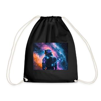 Female astronaut in space - Drawstring Bag - black - Front