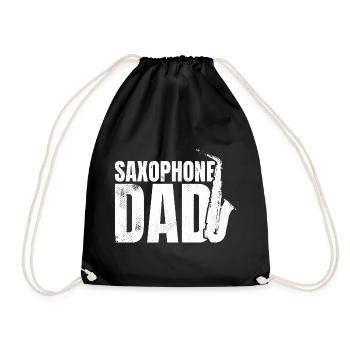Saxophonist Vater - Turnbeutel - Schwarz - Vorne