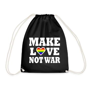 Make love not war - Drawstring Bag - black - Front