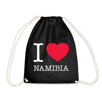 I LOVE NAMIBIA - Turnbeutel - Schwarz - Vorne