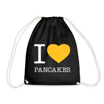 I LOVE PANCAKES - Drawstring Bag - black - Front