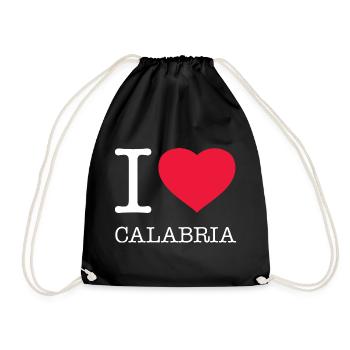 I LOVE CALABRIA Kalabrien - Turnbeutel - Schwarz - Vorne