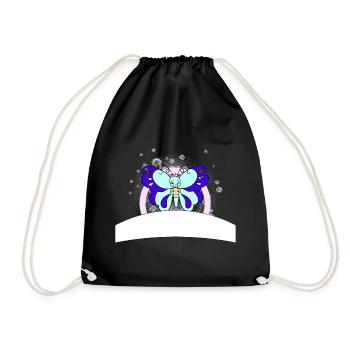 Papillon coloré avec champ d’écriture - Sac de sport léger - noir - Devant
