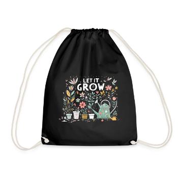Let It Grow Spring Garden Flowers - Drawstring Bag - black - Front