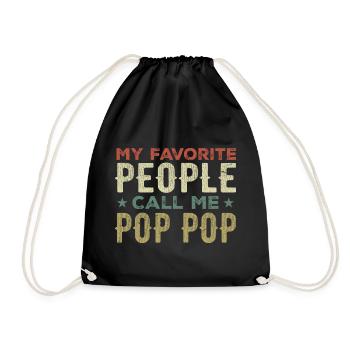 Meine Lieblingsleute nennen mich Pop Pop Vatertag - Turnbeutel - Schwarz - Vorne