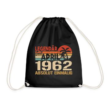 Né En Avril 1962 Drôle Anniversaire Rétro - Sac de sport léger - noir - Devant