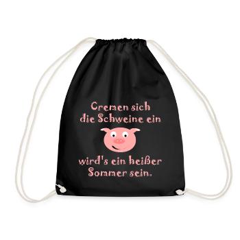 The pigs put on cream - Drawstring Bag - black - Front