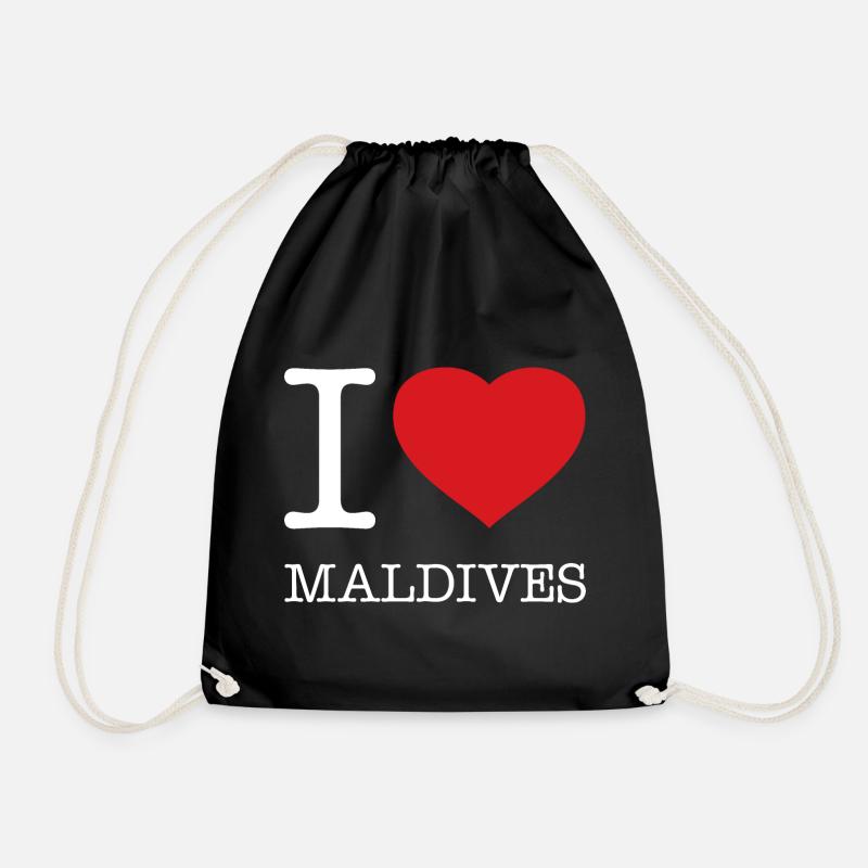 I LOVE MALDIVES Malediven - Turnbeutel - Schwarz