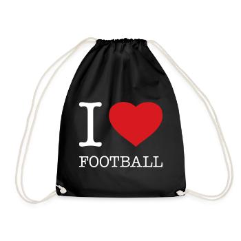 I LOVE FOOTBALL Fussball - Drawstring Bag - black - Front