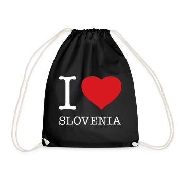 I LOVE SLOVENIA Slowenien - Drawstring Bag - black - Front