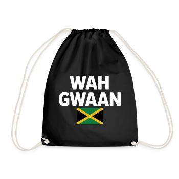 Wah Gwaan Jamaica Flag Tee - Drawstring Bag - black - Front
