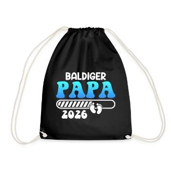 SOON DAD 2026 Fatherhood Funny - Drawstring Bag - black - Front