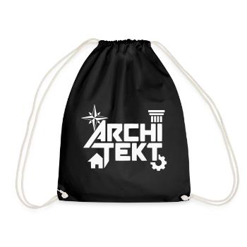 Architekt Schrift Kompass Design - Farbe variabel - Turnbeutel - Schwarz - Vorne