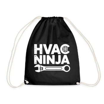 HVAC Ninja Technician Repair Expert Design - Drawstring Bag - black - Front