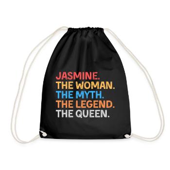 Jasmine The Woman The Myth The Legend The Queen - Drawstring Bag - black - Front