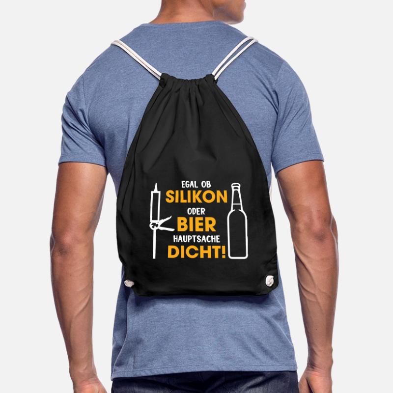 Silikon oder Bier – Hauptsache dicht Turnbeutel