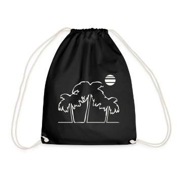 Tropical palm trees in sunset - Drawstring Bag - black - Front