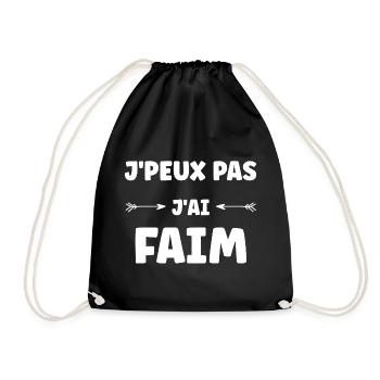J'peux pas j'ai faim - Sac de sport léger - noir - Devant