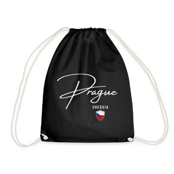 Prag Tschechien, elegantes Design Prag - Turnbeutel - Schwarz - Vorne