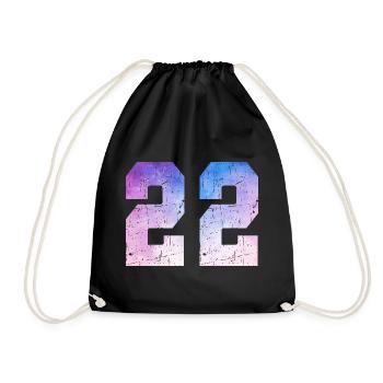 numéro 22 – Cadeau anniversaire 22 ans - Sac de sport léger - noir - Devant