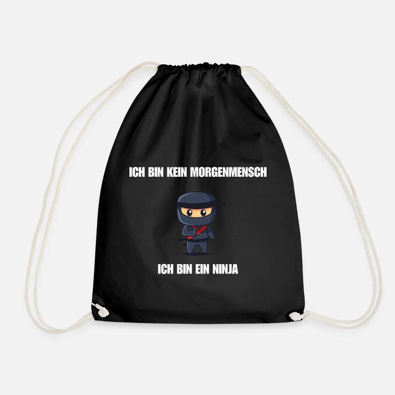 Ich bin kein Morgenmensch - Ich bin ein Ninja - Turnbeutel - Schwarz