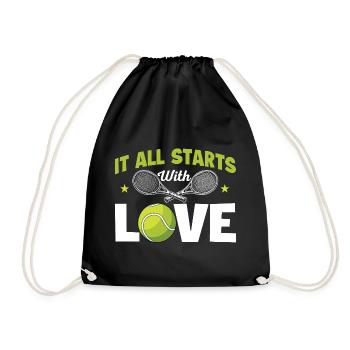 Tout commence par un humour d’amour et de tennis - Sac de sport léger - noir - Devant