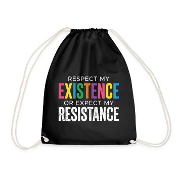 Mois de la fierté LGBT - Respectez mon existence ou attendez-vous - Sac de sport léger - noir - Devant
