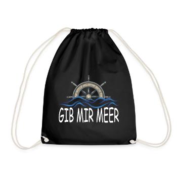 Gib mir Meer - Turnbeutel - Schwarz - Vorne