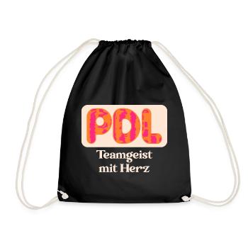 Pflegedienstleistung PDL - Teamgeist Pflege - Turnbeutel - Schwarz - Vorne