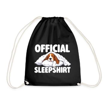 Official Sleepshirt - Cute Basset Hound Dog Mom - Drawstring Bag - black - Front